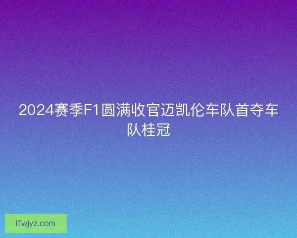 2024赛季F1圆满收官迈凯伦车队首夺车队桂冠